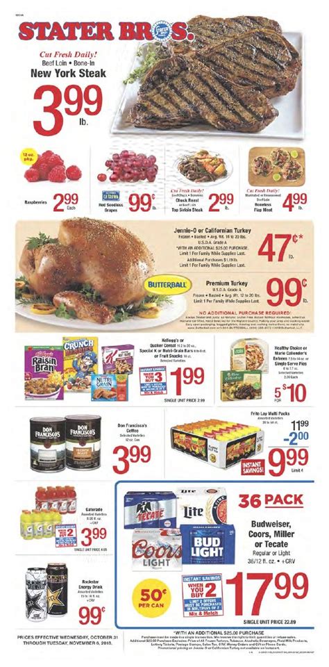 Stater bros butterball turkey - Thaw in refrigerator (40°F or below, not at room temperature). Place unopened turkey, breast side up, on a tray in refrigerator and follow our refrigerator thawing instructions. Allow at least 24 hours for every 4 pounds. To thaw more quickly, place unopened turkey breast down in sink filled with cold tap water. Allow 30 minutes per pound.